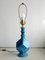 Lámpara de mesa geométrica de cerámica azul, años 60, Imagen 5