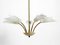 Mid-Century Brass and Acrylic Glass 5-Arm Chandelier, 1950s 1