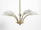 Mid-Century Brass and Acrylic Glass 5-Arm Chandelier, 1950s, Image 1