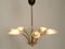 Mid-Century Brass and Acrylic Glass 5-Arm Chandelier, 1950s, Image 3