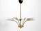 Mid-Century Brass and Acrylic Glass 5-Arm Chandelier, 1950s, Image 6