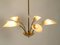 Mid-Century Brass and Acrylic Glass 5-Arm Chandelier, 1950s 13