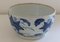 French Blue White Earthenware Cachepot Planter, 1960s 4