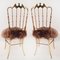 Italian Brass and Iceland Wool Chairs from Chiavari, 1960s, Set of 2, Image 4