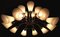 German Brass and Glass Butterfly Chandelier, 1950s, Image 7