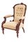 Antique Victorian Carved Walnut Turned Leg Armchair, Image 1