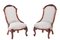 Viktorianische Damenstühle aus geschnitztem Nussholz, 2er Set 1