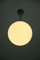 Small Bauhaus Opaline Glass Sphere Pendant Lamp, 1940s 9