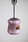 Petite Lampe à Suspension en Verre Violet de EMI, 1940s 1