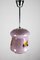 Petite Lampe à Suspension en Verre Violet de EMI, 1940s 12