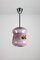 Petite Lampe à Suspension en Verre Violet de EMI, 1940s 2