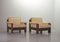 Niederländische Sessel aus solidem Eichenholz & kastanienbraunem Leder von Harry de Groot für Leolux, 1970er, 2er Set 1