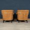Vintage Dutch Sheepskin Leather Club Chairs, Set of 2 35