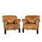 Vintage Dutch Sheepskin Leather Club Chairs, Set of 2 1