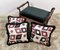 Italian Handmade Satin and Velvet Cushions, 1960s, Set of 3 6