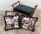 Italian Handmade Satin and Velvet Cushions, 1960s, Set of 3, Image 6