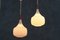 Mid-Century Danish Opaline Glass and Teak Pendant Lamps from Holmegaard, 1960s, Set of 2, Image 4