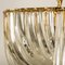 Curved Crystal Glass and Gilt Brass Chandeliers by Venini, Italy, 1970s, Set of 2 6