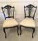 Antique Victorian Carved Ebonized Rosewood Desk Chairs, Set of 2 1