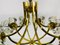 Lámpara de araña italiana Mid-Century de vidrio y latón con ocho brazos, años 60, Imagen 8