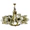 Mid-Century Italian Glass and Brass 8-Arm Chandelier Attributed to Mazzega, 1960s 1
