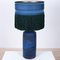 Lampada da tavolo grande in ceramica con paralume in seta, anni '60, Immagine 9