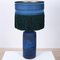 Large Ceramic Table Lamp with Silk Lampshade, 1960s, Image 9