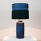 Large Ceramic Table Lamp with Silk Lampshade, 1960s 5