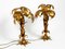 Gold-Plated Metal Palm Table Lamps by Hans Kögl for Hans Kögl, 1970s, Set of 2 2