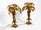 Gold-Plated Metal Palm Table Lamps by Hans Kögl for Hans Kögl, 1970s, Set of 2, Image 2