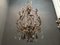 Large Vintage Crystal Beaded Chandelier with Murano Glass Drops 3