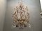 Large Vintage Crystal Beaded Chandelier with Murano Glass Drops 9