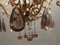 Large Vintage Crystal Beaded Chandelier with Murano Glass Drops, Image 10