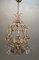 Large Vintage Crystal Beaded Chandelier with Murano Glass Drops 1