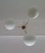Lampada da soffitto a cascata in vetro opalino bianco e ottone, anni '70, Immagine 5