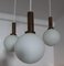 Vintage White Opaline Glass and Brass Cascade Ceiling Lamp, 1970s, Image 3