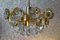 Gold-Plated Brass Chandelier with Crystals from Palwa, 1960s, Image 1