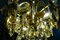 Gold-Plated Brass Chandelier with Crystals from Palwa, 1960s 9