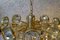 Gold-Plated Brass Chandelier with Crystals from Palwa, 1960s 6