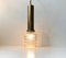 Vintage Glass and Brass Pendant Lamp from Orrefors, 1960s 3