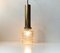 Vintage Glass and Brass Pendant Lamp from Orrefors, 1960s, Image 3