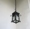 Art Nouveau Wrought Iron Lantern Ceiling Lamp, Image 5