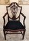 Antique Arts & Crafts French Dark Mahogany Desk Chair, Image 1