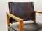 Brutalist Scandinavian Solid Oak and Black Leather Dining Chairs, 1960s, Set of 2 9