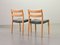 Danish Solid Beech and Gray Velvet Model 84 Dining Chairs by Niels Otto Møller for J.L. Møllers, 1960s, Set of 4 5