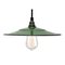 Small Mid-Century Industrial French Green Enamel Pendant Lamp 1