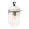 Vintage Clear Glass Porcelain Top Pendant Lamp, Image 1