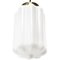 Vintage White Opaline Glass and Brass Pendant Lamp 3