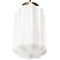 Vintage White Opaline Glass and Brass Pendant Lamp, Image 3