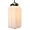Vintage White Opaline Glass and Brass Pendant Lamp 2